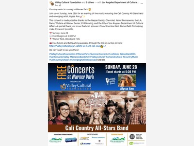  🎸FREE Concert  ﻿🎶Valley Cultural Foundation  