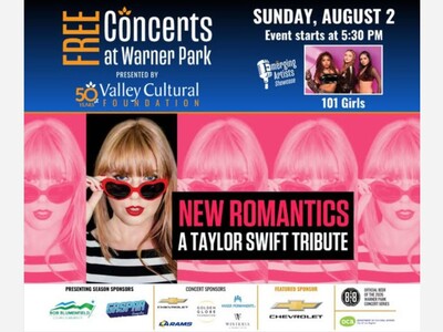 FREE CONCERT - Warner Park, Woodland Hills, NEW ROMANTICS - TAYLOR SWIFT TRIBUTE