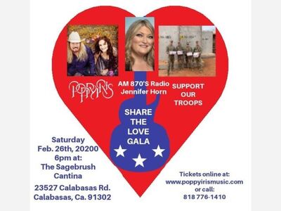 Join PoppyIris on February 26th as they perform a benefit concert at the Sagebrush Cantina, for the “Share the Love Gala”
