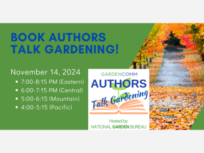 November “Authors Talk Gardening” Book Party