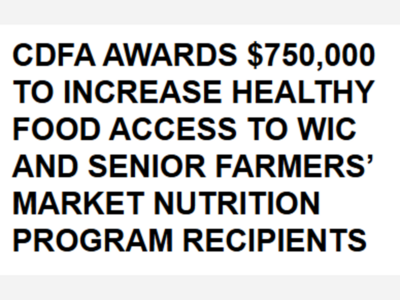 CA Dept of Agriculture Awards $750,000 for Seven Projects