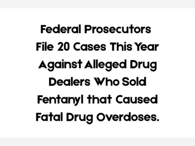 20 Charged YTD 2025 With Selling Fentanyl Causing Fatal Drug Overdoses 