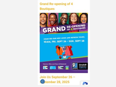 Grand Reopening of 4 So Cal Goodwill Boutiques 