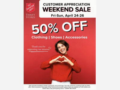 Salvation Army Customer Appreciation Weekend Sale