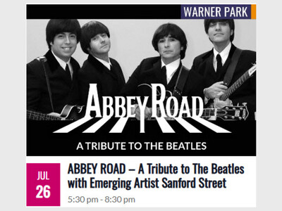 🎸FREE Concert ﻿at Warner Park🎶Valley Cultural FoundationSunday July 26, 2026 5:30p