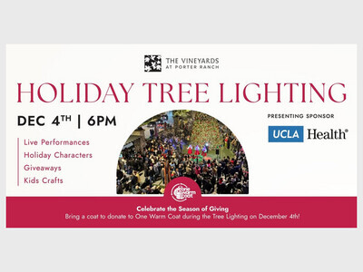Holiday Tree Lighting at The Vineyards at Porter Ranch