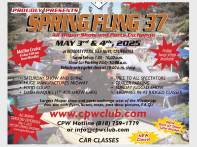 Chrysler Performance West Spring Fling Car Show, Cruise And Swap